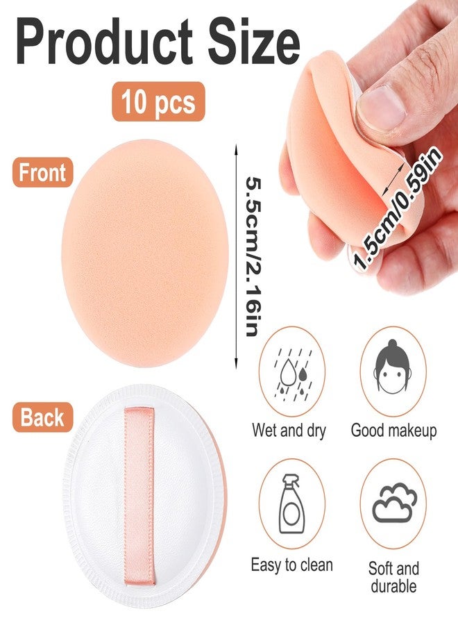 Exclaith 10 Pcs 0.6inch Thick Round Makeup Sponge Puff for Foundation, Cushion Puff for Face Make Up Sponges for Liquid Cream Powder Soft and Reusable - Image 2